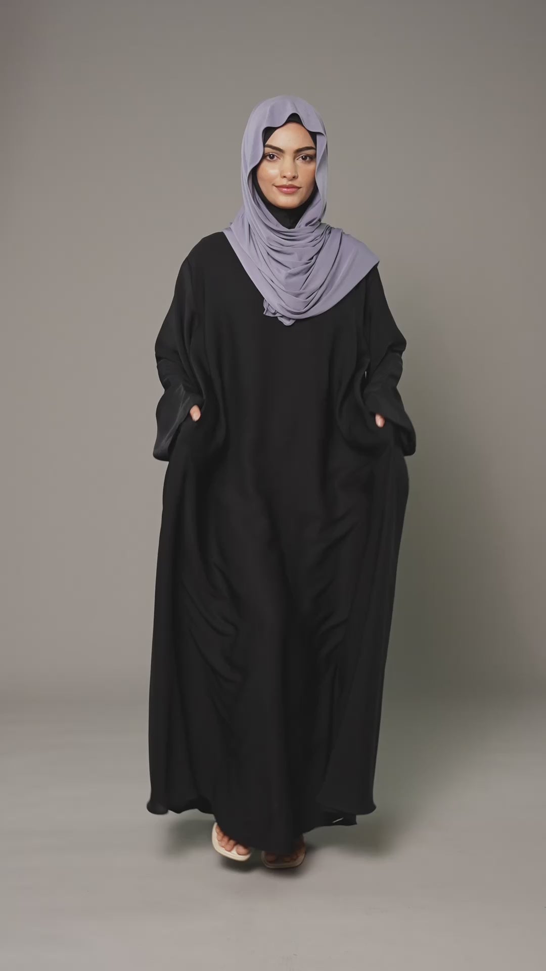 Deen 2-delt Abaya kjole – sort