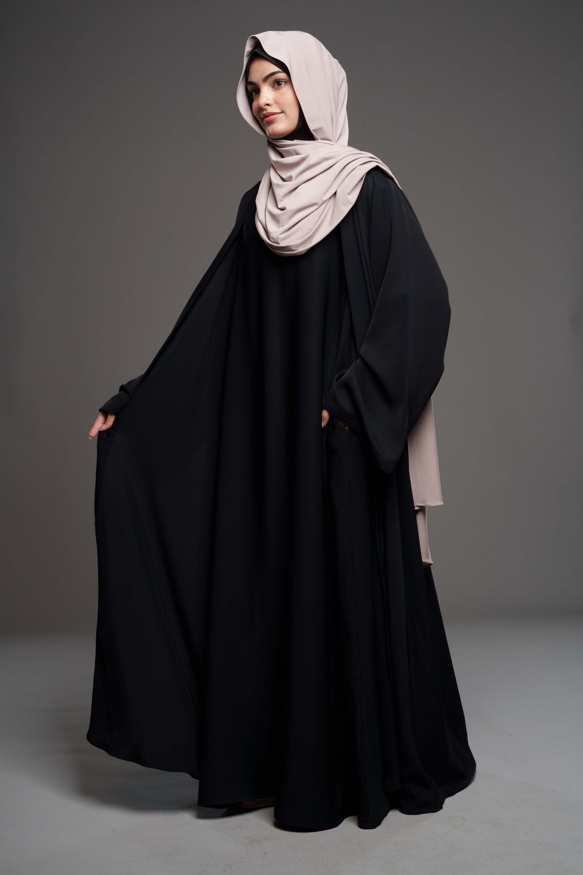 Deen 2-delt Abaya kjole – sort