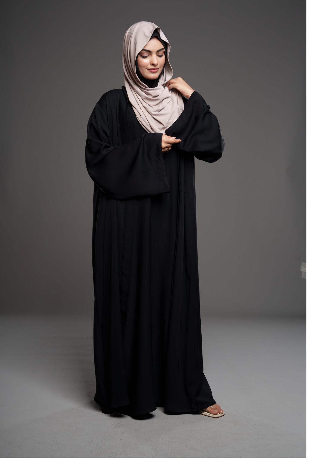 Deen 2-delt Abaya kjole – sort