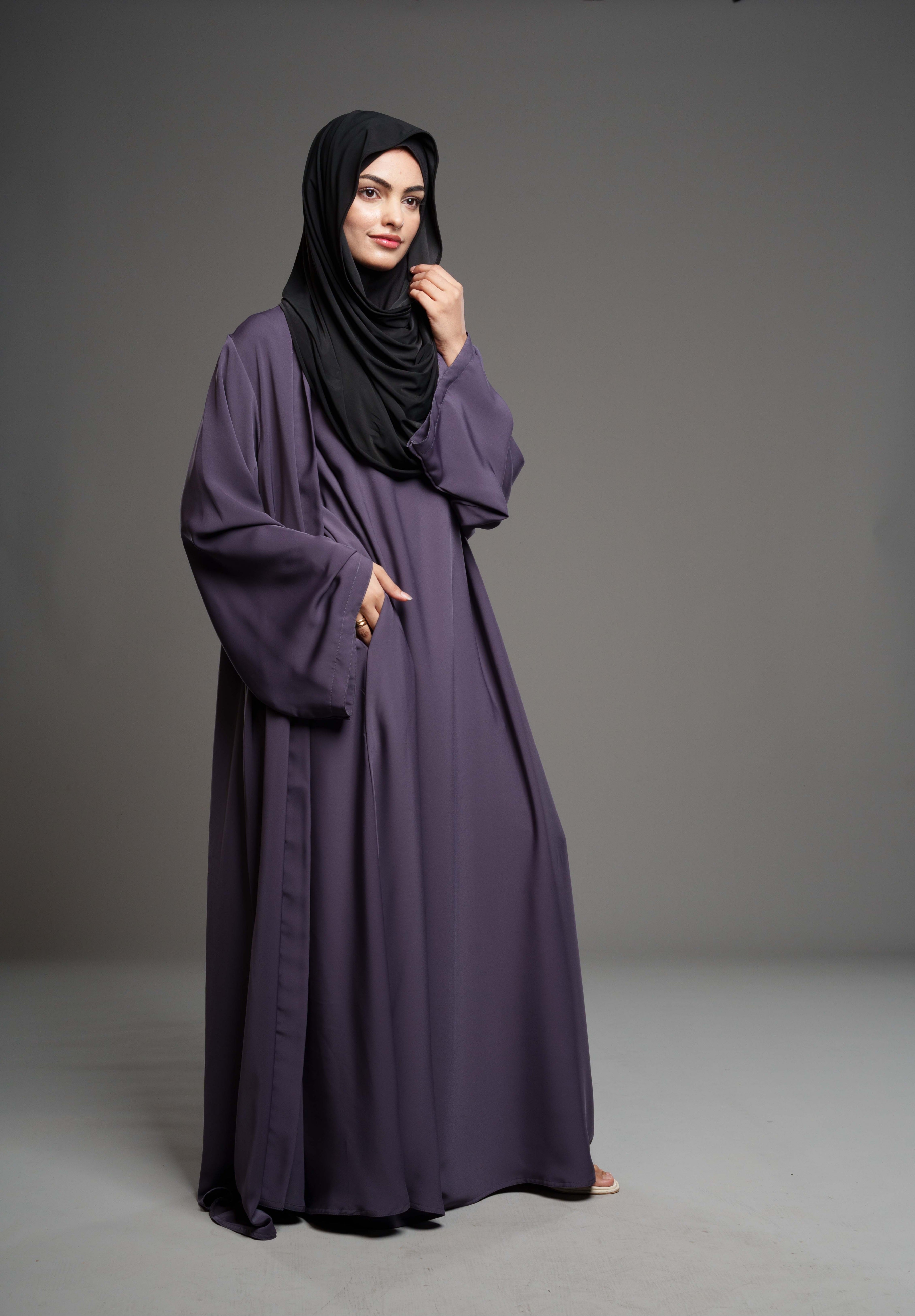 Deen 2-delt Abaya – Charcoal