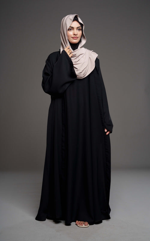 Deen 2-delt Abaya – sort