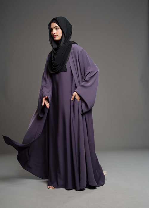 Deen 2-delt Abaya – Charcoal